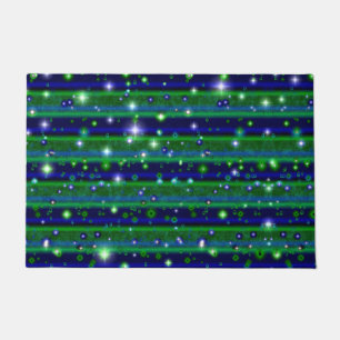 Tapete Bandas verdes azuis com estrelas e gotas de chuva