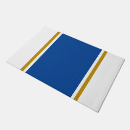 Tapete Bandas Verticais De Corrida Marrom Azul Profundo E