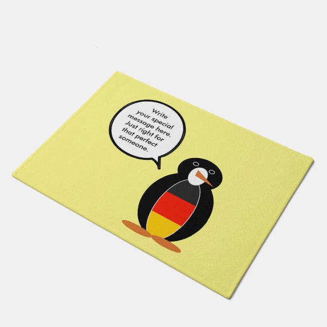 Tapete Bandeira alemã Ms. Penguin Personalizada (Inclinado)
