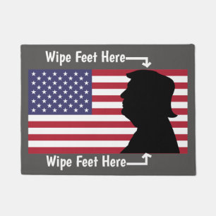 Tapete Bandeira Americana com Pés De Limpeza Da Cabeça De