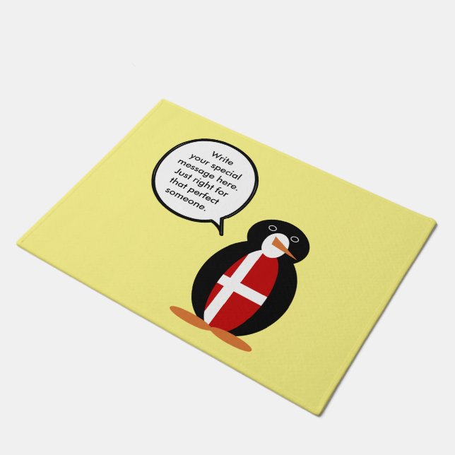 Tapete Bandeira Dinamarquesa Pinguim Ms Personalizada  (Inclinado)