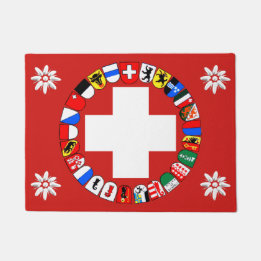 Tapete Bandeira e edelweiss suíços