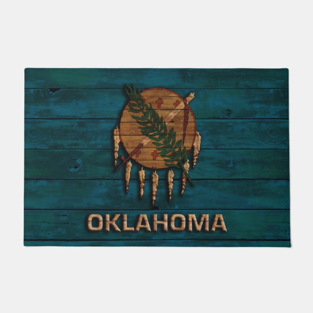 Tapete Bandeira rústica patriótica de Oklahoma (Frente)