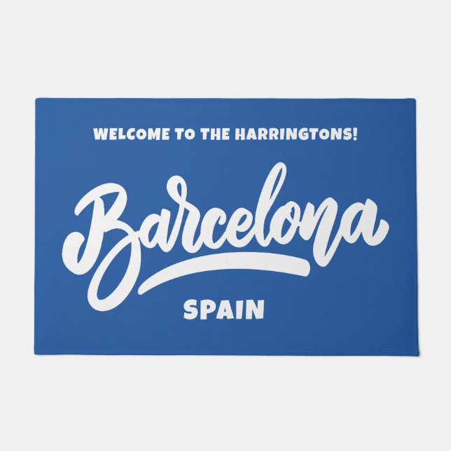 Tapete Barcelona de texto e cores personalizadas (Frente)