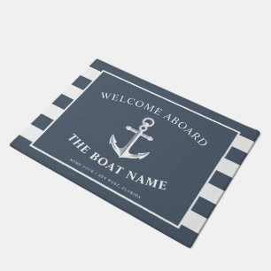 Tapete Barco Ancorante Náutico e Rascunhos de Nome do Ca