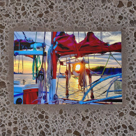 Tapete Barcos à vela e Mat de Boas-vindas da Ilha Sunset