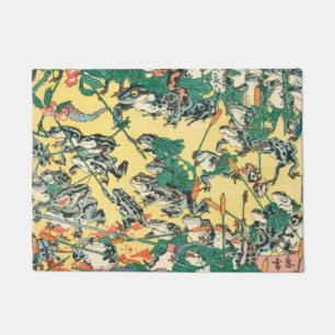 Tapete Batalha Fashiável De Sapos Por Kawanabe Kyosai