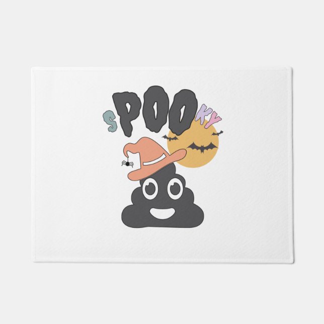 Tapete Bathroom engraçado Halloween Spooky Poo Design (Frente)