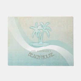 Tapete Beach House Palm Trees Aqua ID623