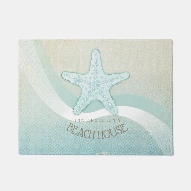 Tapete Beach House - Starfish Aqua Blue ID623 (Frente)