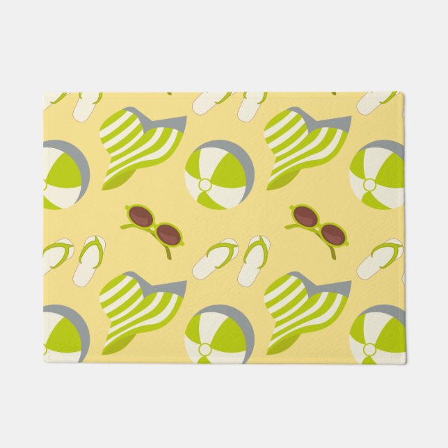Tapete Beach vacay pattern with sunglasses and sun hat  (Frente)