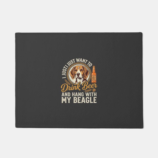Tapete Beagle Cão Cerveja Artesanal Garrafa Lúpulo (Frente)