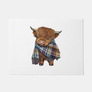 Tapete Bebê De Vaca Na Terra Sudosa E Xadrez De Scarf