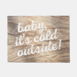 Tapete bebê, é parte externa fria! no fundo de madeira