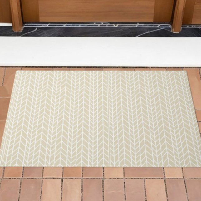 Tapete Beige Linen Tradicional Arenque Moderno (Criador carregado)