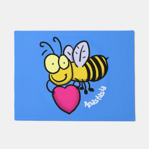 Tapete Belo abelha engraçada com ilustração cardíaca