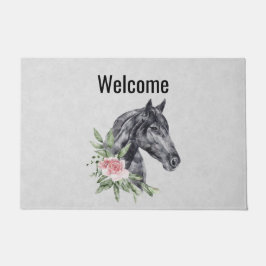 Tapete Belo Retrato de Cabeça de Cavalo Aquarela