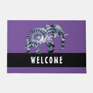 Tapete Bem-Estar Animal - Silhueta Elefante Fractal 2