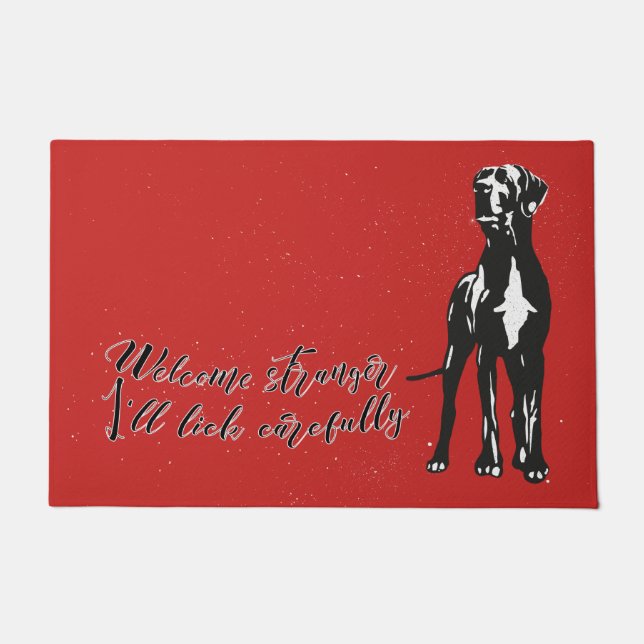 Tapete Bem-vinda estranha, vou lamber cuidadosamente (Frente)