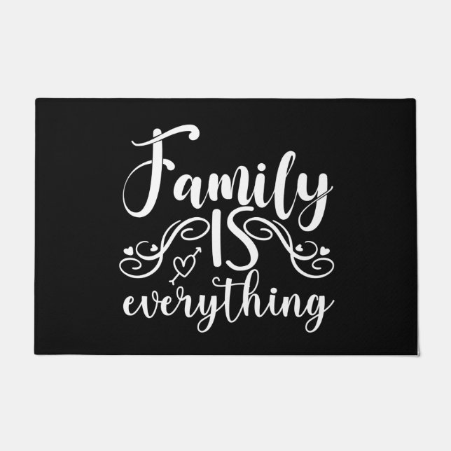 Tapete Bem-vindo, a família Door Mat é tudo (Frente)