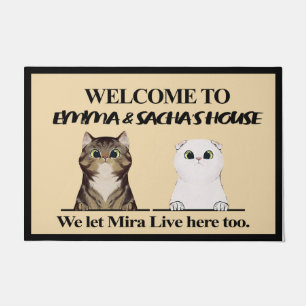 Tapete Bem-Vindo A Gato Personalizado Da Casa De Gatos