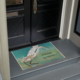 Tapete Bem-Vindo À Nossa Arte Shorebird Da Casa Da Praia