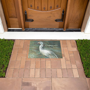 Tapete Bem-Vindo À Nossa Arte Shorebird Da Casa Da Praia