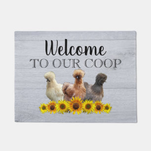 Tapete Bem-Vindo À Nossa Coop Silkie Bantam Sunflower Wo