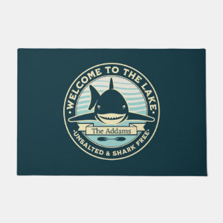 Tapete Bem-vindo à Porta Sem Saltos do Lago e Sem Tubarõe