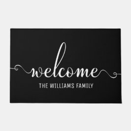 Tapete Bem-vindo à tipografia moderna branca e negra