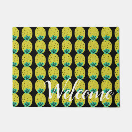 Tapete Bem-vindo Abacaxis Personalizados Doodles