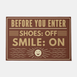 Tapete Bem-vindo ao estilo - calçados desligados, sorria