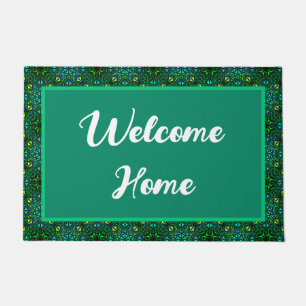 Tapete Bem-vindo ao Home Emerald Green Pattern