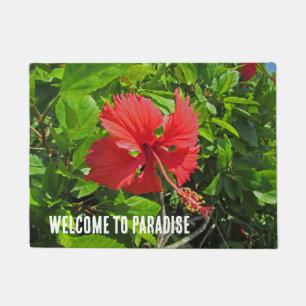 Tapete Bem-Vindo Ao Paraíso Tropical Flower Beach House