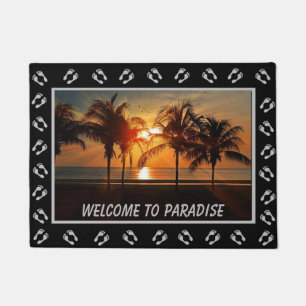 Tapete Bem-vindo ao Sunset da Ilha Paraíso