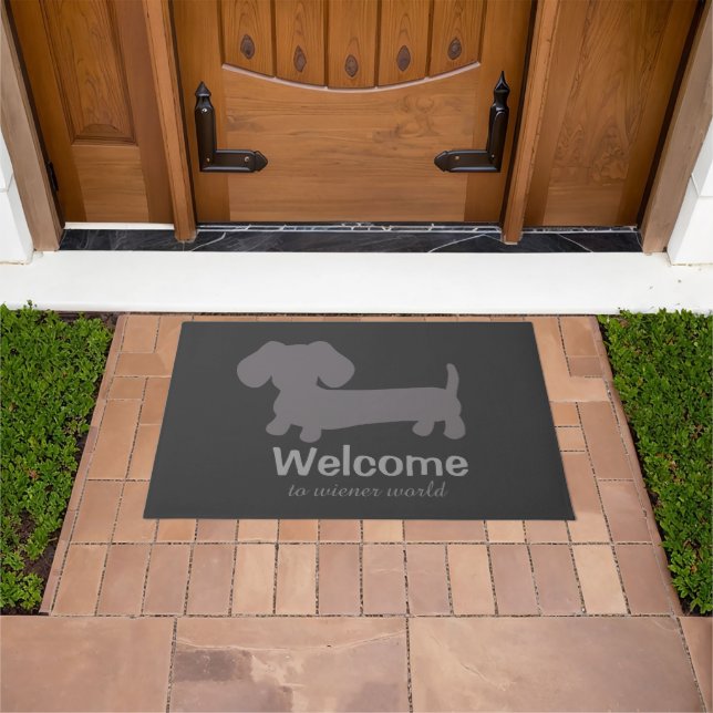 Tapete Bem-vindo ao Wiener Dog World Doormat (Ar livre)