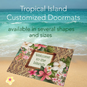 Tapete Bem-vindo às Ilhas Tropicais Personalizadas