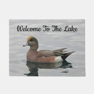 Tapete Bem-vindo Duck Photo Wigeon Calm Water Lake House