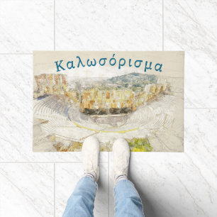 Tapete Bem-vindo em grego – Teatro Antigo de Atenas