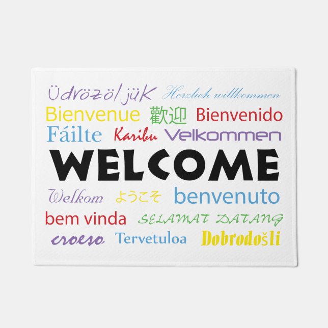 Tapete Bem-vindo em muitos idiomas (Frente)