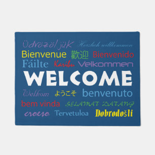 Tapete Bem-vindo em muitos idiomas Informações sobre o fu