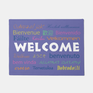 Tapete Bem-vindo em muitos idiomas, Perwinkle Blue
