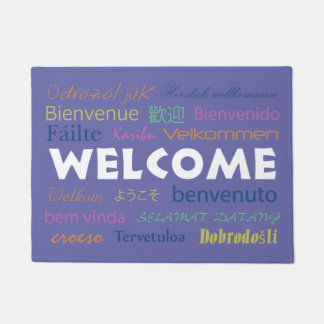 Tapete Bem-vindo em muitos idiomas, Perwinkle Blue