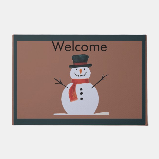 Tapete Bem-vindo Holiday Snowman (Frente)