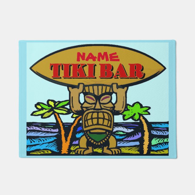 Tapete Bem-vindo Mat, Bar de Tiki (Frente)