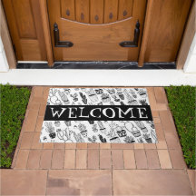 BEM-VINDO MAT Cute Potted Plant Patternos Cactus