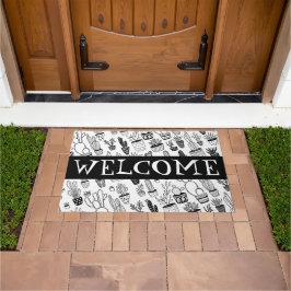 Tapete BEM-VINDO MAT Cute Potted Plant Patternos Cactus