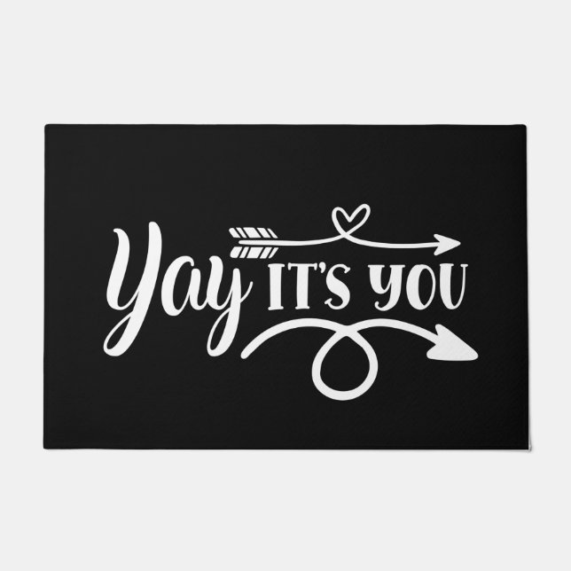 Tapete Bem-vindo, Mat Yay É Seu Branco Negro (Frente)