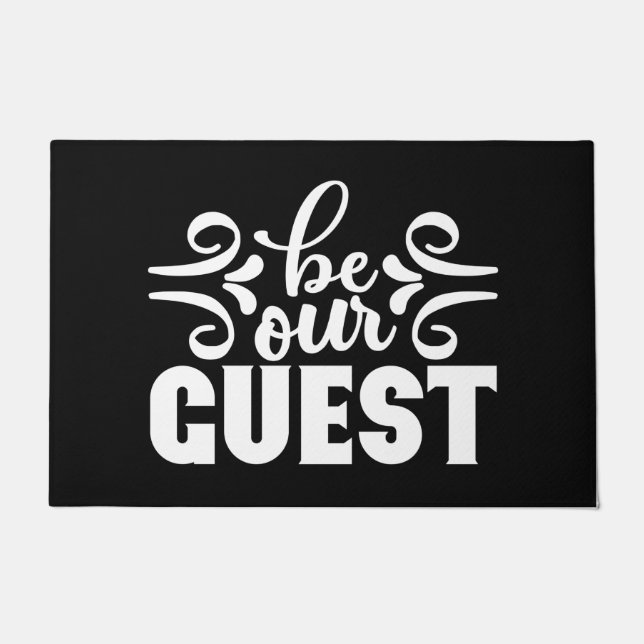 Tapete Bem-vindo, Matriz Seja Nosso Branco Negro Guiado (Frente)