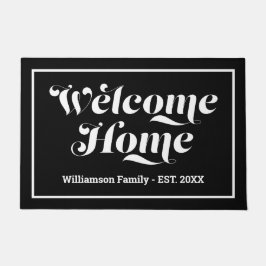 Tapete Bem-vindo Nome da Família Personalizado Script Pre